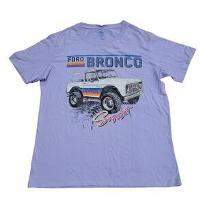 Licensed Women's Relaxed Fit Vehicles Graphic Short Sleeve Tee - Purple Bronco